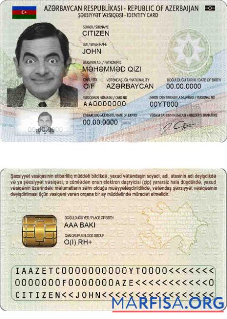 Printable Azerbaijan ID template
