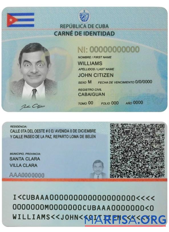 Realistic Cuba ID real example