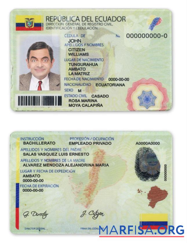 Realistic Ecuador ID real example