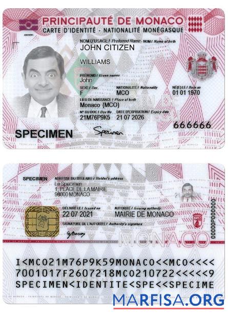 Downloadable Monaco Digital ID Card template