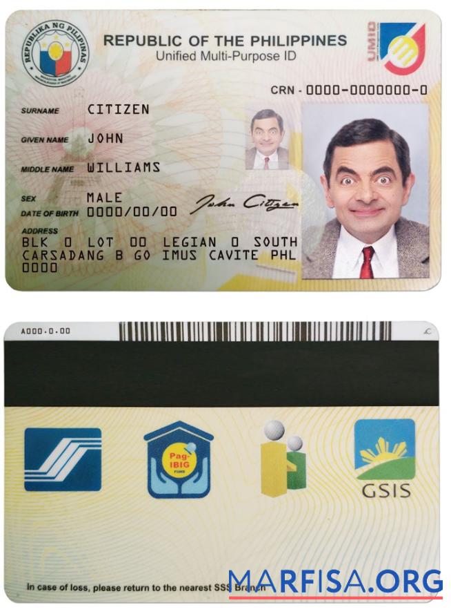 Blank Philippines ID real example