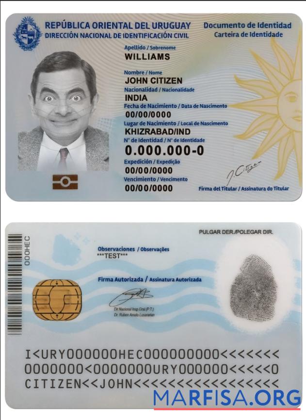 Blank Uruguay ID example